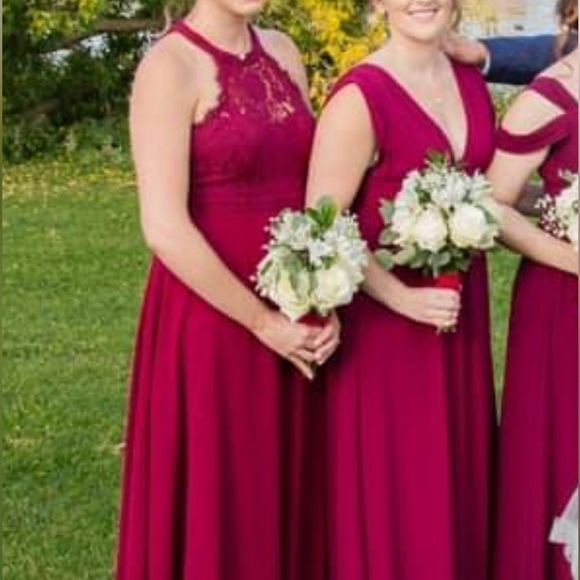 Lulus burgundy formal/bridesmaid dress - Picture 3 of 6